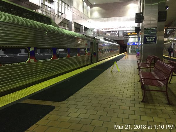 All is quiet at Jefferson Station with most trains running on time (Alan Tu/WHYY)