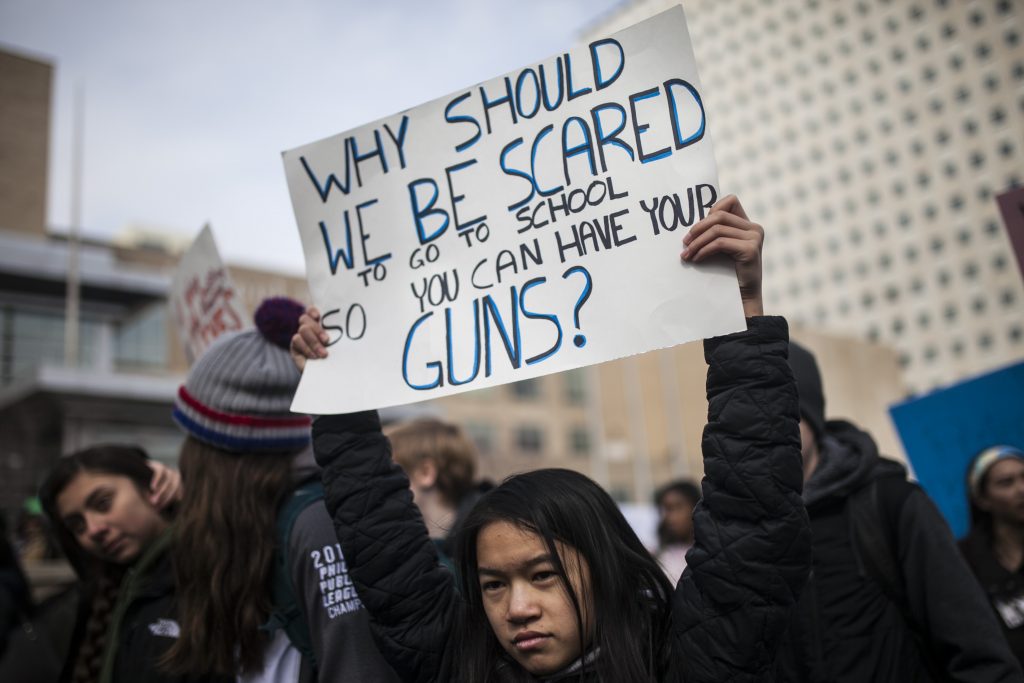 Photo_3_Martinez Philadelphia students participate in a national school walkout commemorating the one month anniversary of Parkland, Fl. high school shooting