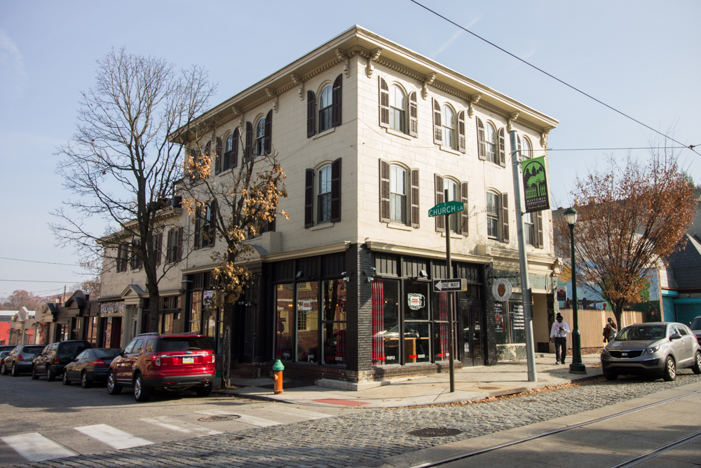 Uncle Bobbies 2 – Michael Bixler Uncle Bobbie’s Coffee and Books on the corner of Church Street and Germantown Avenue in East Germantown. (Michael Bixler/Hidden City)