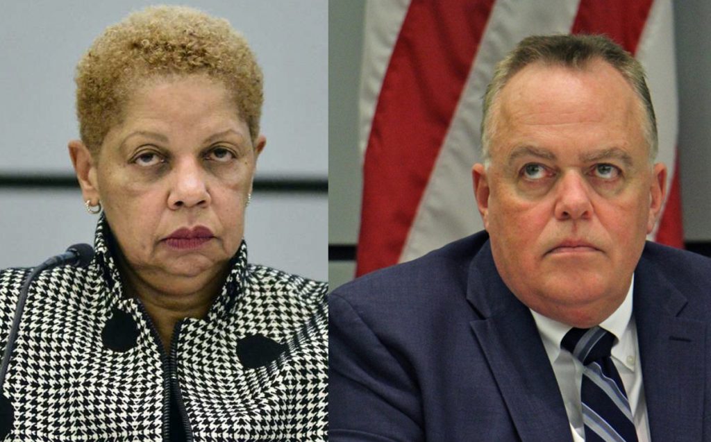 WHYYmcginleyandwilkersonSRCx1200 Joyce S. Wilkerson, (left), and Christopher McGinley, (right), are leaving the SRC (Bastiaan Slabbers and Emma Lee/WHYY, file)