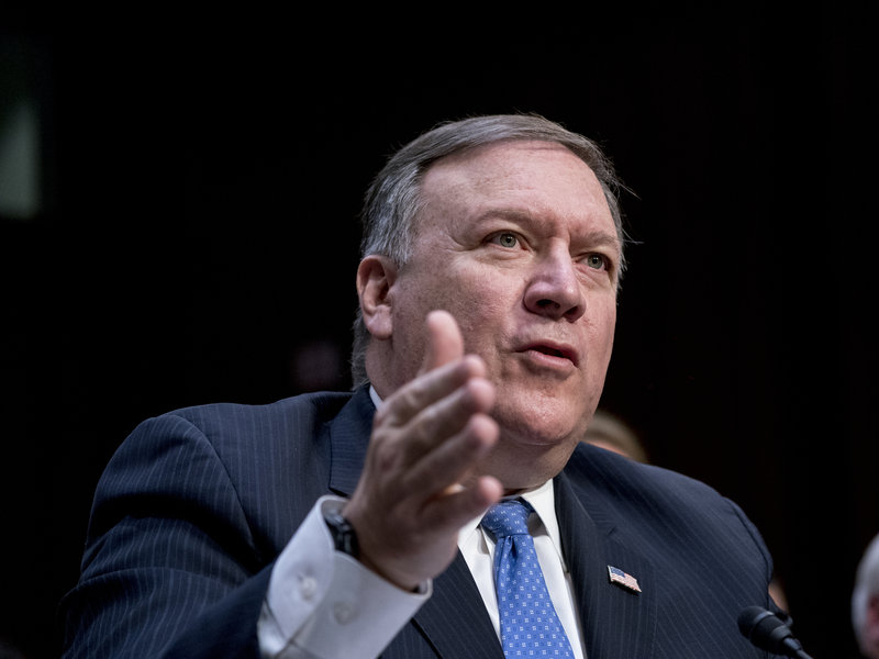 ap_18044684427760-41a87a20564145847705d4b1ed89e08c2d1f6c4d-s800-c85 Mike Pompeo, who has received an award from an anti-Islamic group, has been tapped by President Donald Trump to be the next Secretary of State. (Andrew Harnik/AP)