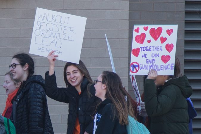 Hundreds of students from Lower Merion High School participated a national school walkout in protest of the ongoing gun violence that plagues the United States.