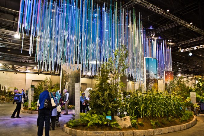 The Philadelphia Horticultural Society’s Windows on the Watershed at the 2018 Flower Show. (Kimberly Paynter/WHYY)