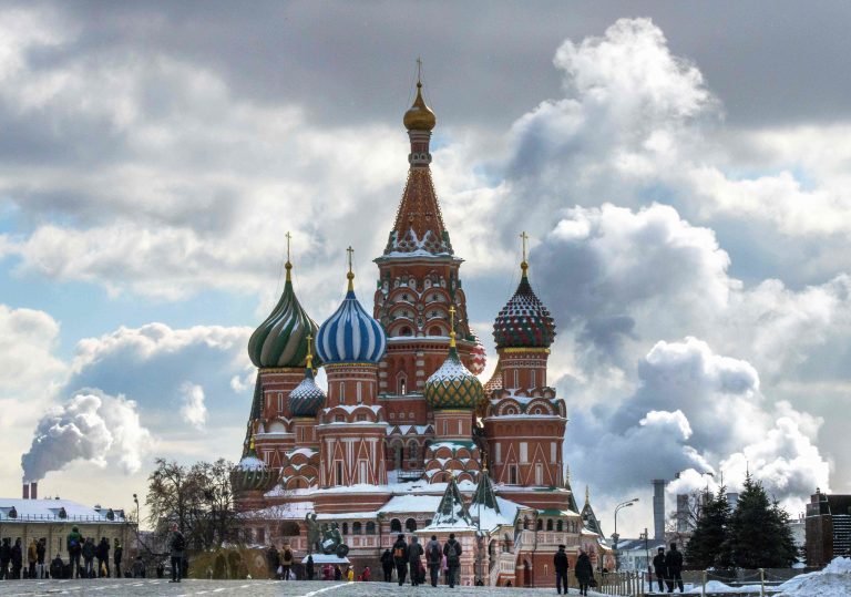 In Moscow, Russian voters will head to the polls on Sunday to cast their votes in the country's presidential election.
(Mladen Antonov/AFP/Getty Images)