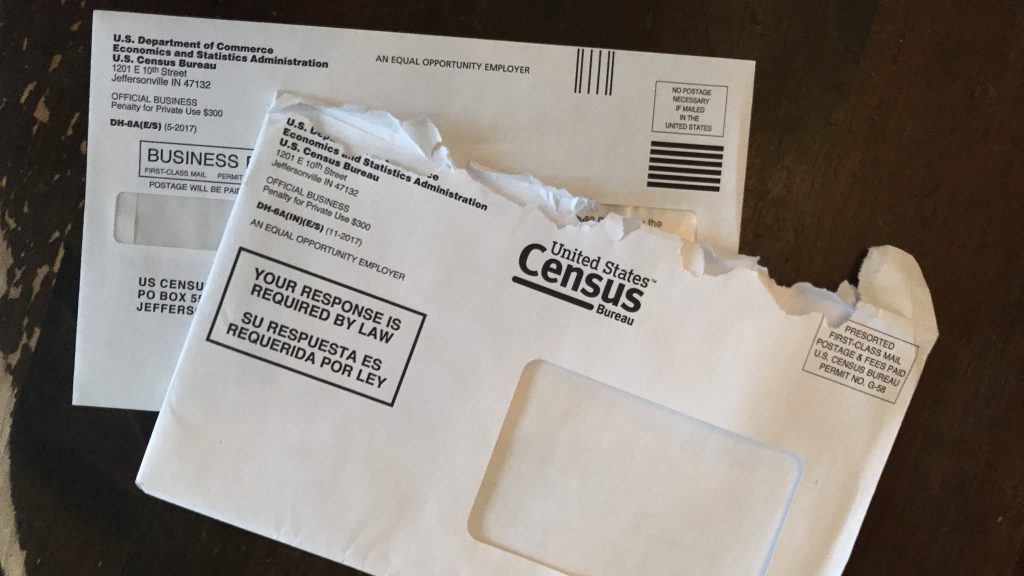 An envelope from the Census Bureau. (Hansi Lo Wang/NPR)
