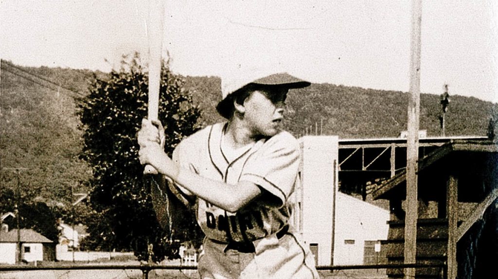 A 1950 photo of Kay (aka “Tubby”) Johnston in her King’s Dairy Little League team uniform hangs in a special exhibit honoring women in baseball, at the National Baseball Hall of Fame in Cooperstown, N.Y. A 1950 photo of Kay (aka