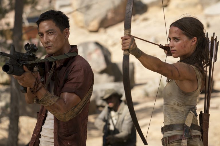 Daniel Wu, left, and Alicia Vikander in a scene from 