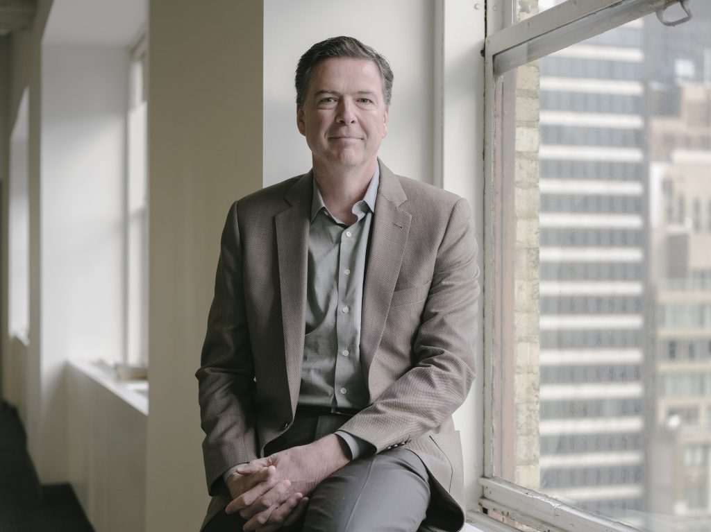 Former FBI Director James Comey’s new book is called A Higher Loyalty: Truth, Lies, And Leadership. Former FBI Director James Comey's new book is called A Higher Loyalty: Truth, Lies, And Leadership.
(Elias Williams for NPR)