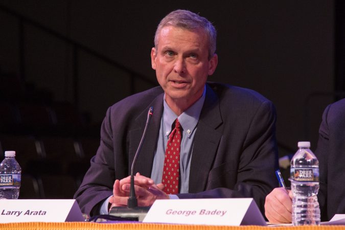 Larry Arata is a teacher at Olney Charter High School in Havertown. (Emily Cohen for WHYY)