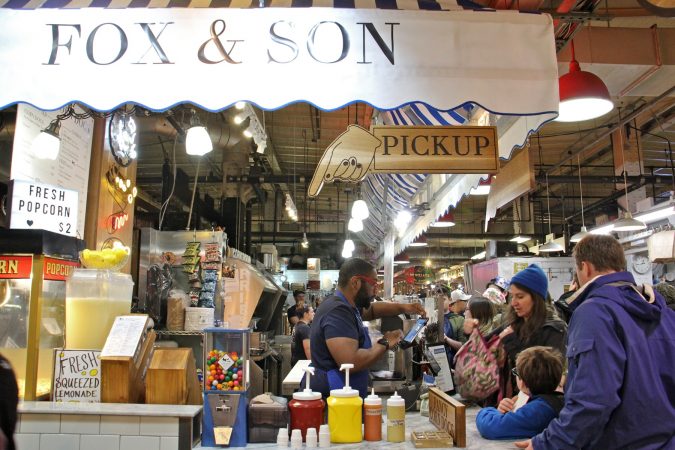 Customers line up at Fox and Son at Reading Terminal Market. (Emma Lee/WHYY)