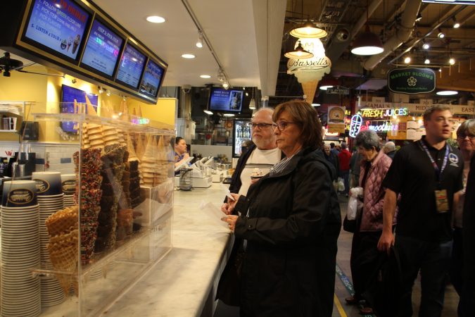 customers at Bassetts Ice Cream at Reading Terminal Market