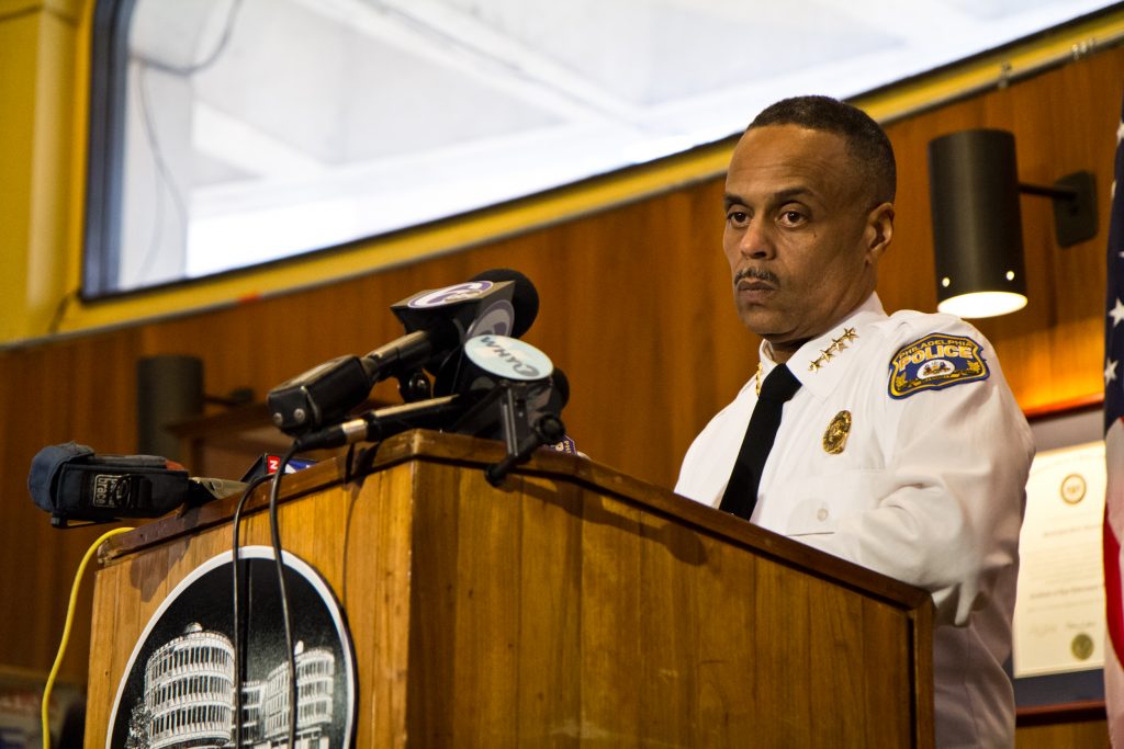 2018 04 19 police commisioner ricahrd ross k paynter roundhouse_ Philadelphia Police Commissioner Richard Ross says language in the note left taped over a work station's trash can was