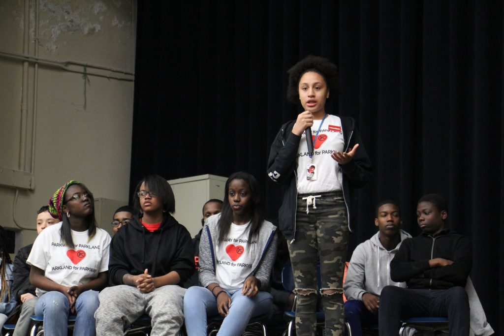 2018 04 23-e lee-parkway middle college-student gun violence forum Students at Parkway Center City Middle College talk about their experiences with gun violence during a student-led forum with City Council President Darrell Clarke and Councilwoman Cindy Bass.