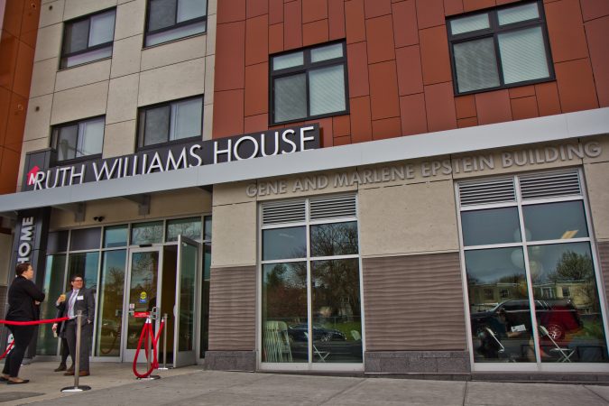 The Ruth Williams House at Broad and Boston Streets in Philadelphia has 88 units for those in need of affordable housing. (Kimberly Paynter/WHYY)