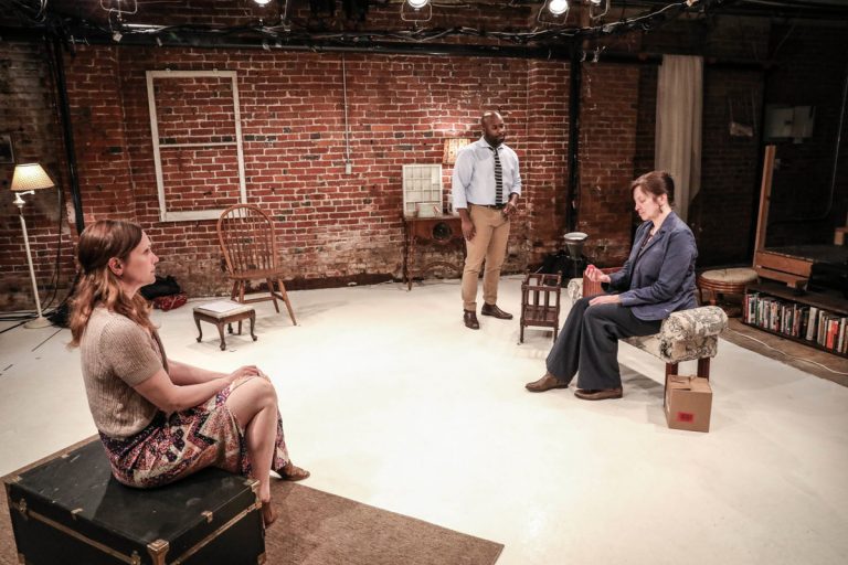 Julianna Zinkel (left), Akeem Davis, and Mary Elizabeth Scallen in 