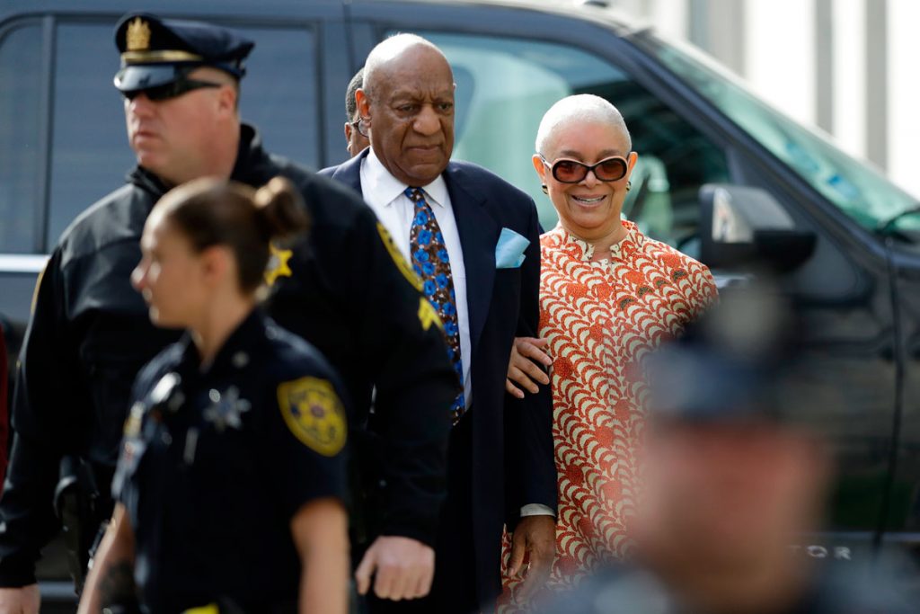 APCOSBY180424X1200 Bill Cosby arrives with his wife, Camille, for his sexual assault trial, Tuesday, April 24, 2018, at the Montgomery County Courthouse in Norristown. (Matt Slocum/AP Photo)