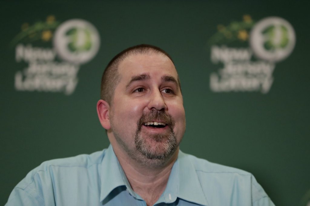 New Jersey Lottery Jackpot Richard Wahl speaks during a news conference introducing him as the $533 million Mega Millions jackpot winner at the New Jersey Lottery headquarters, Friday, April 13, 2018, in Trenton, N.J. Wahl hit the winning numbers during the Friday, March 30 drawing on a ticket he bought at a gas station in Riverdale, N.J. (Julio Cortez/AP Photo)