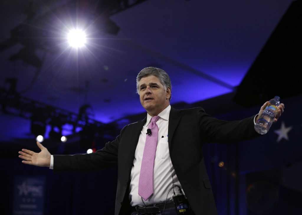Sean Hannity In this March 4, 2016, file photo, Sean Hannity of Fox News arrives in National Harbor, Md. (Carolyn Kaster/AP Photo, file)