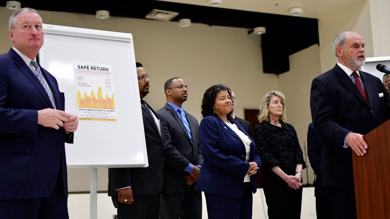 Representative of the District Attorney's office speaks at the introduction for Philadelphia Safe Return, at Enon Tabernacle Baptist Church, on Wednesday April 25, 2018.