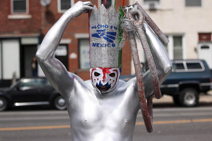 The parade has its origin in Huejotzingo, a town in Puebla in which a Mexican army defeated French soldiers on May 5, 1862. (Angela Gervasi for WHYY)