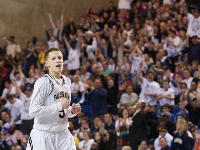 Donte_Sallies Donte DiVincenzo led Salesianum School to back-to-back state titles during his high school career at the Wilmington, Delaware, school. (Provided)