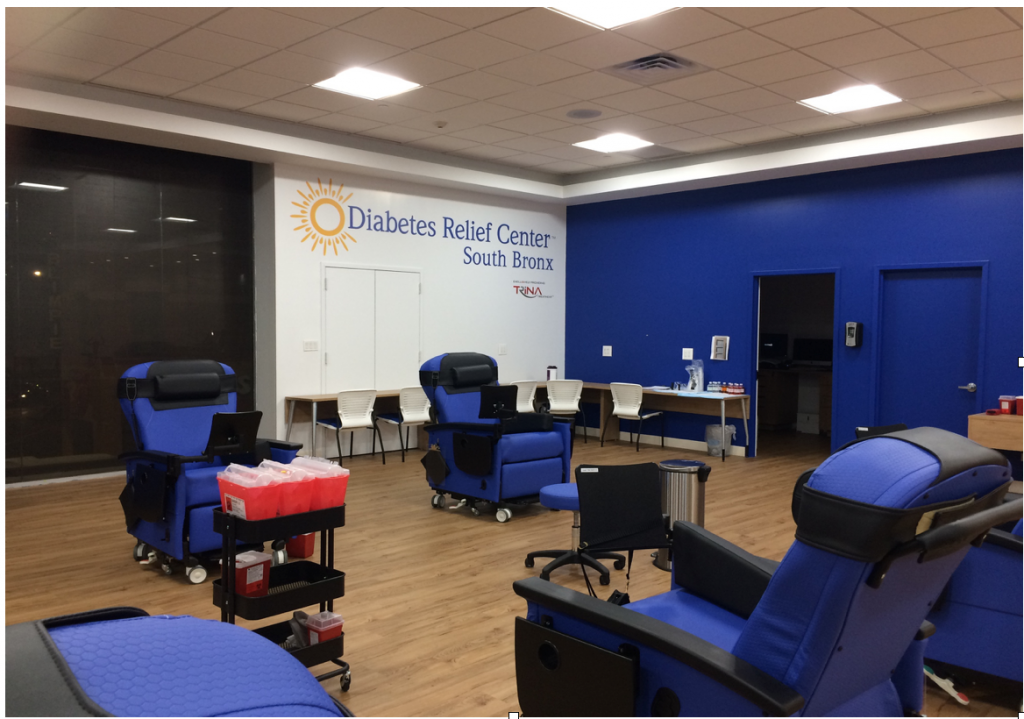 Inside DRC The treatment room of the Diabetes Relief Center in the South Bronx. The clinic says its treatment can help ease complications related to diabetes. (Miamichelle Abad)