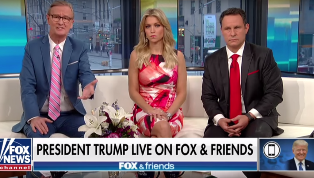 Screen Shot 2018-04-27 at 9.29.45 AM President Trump called in to 'Fox & Friends' on Thursday, April 26, 2018.