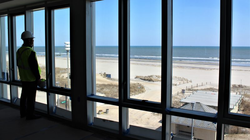 The view from a dorm room on Stockton's future Atlantic City campus. (Bill Barlow/for WHYY)