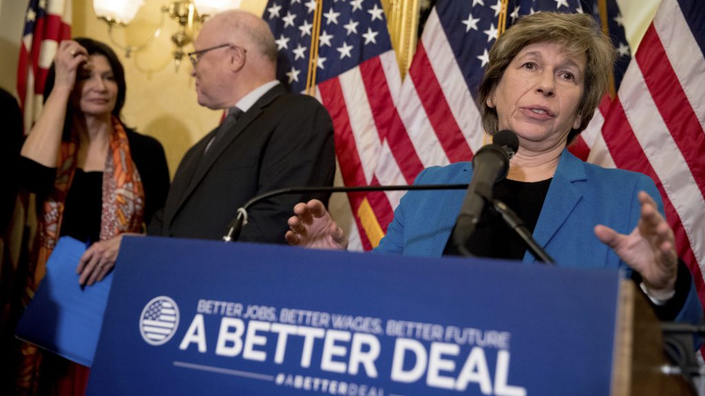 American Federation of Teachers President Randi Weingarten speaks at a news conference on American labor on Capitol Hill in Washington in November. American Federation of Teachers President Randi Weingarten, speaks at a news conference on American labor on Capitol Hill in Washington, Nov. 2017. (Andrew Harnik/AP)