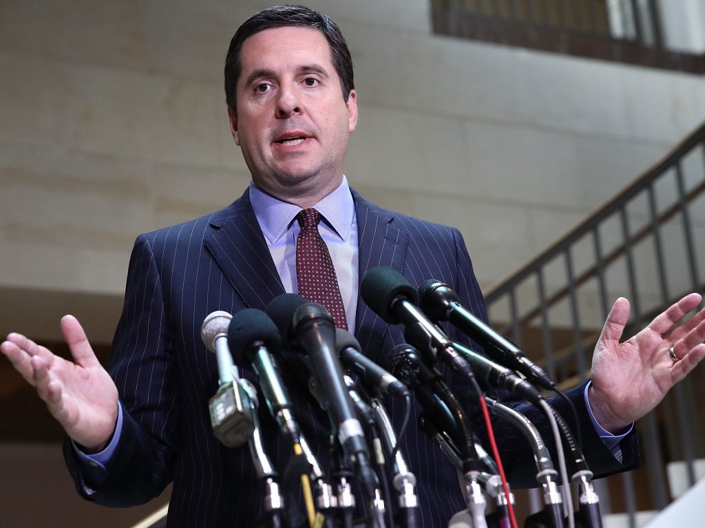 House intelligence committee chairman Rep. Devin Nunes, R-Calif., has cleared Donald Trump's presidential campaign of conspiring with Russia's attack on the 2016 election. (Win McNamee/Getty Images)