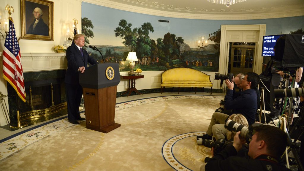For the second time in just over a year, President Trump ordered airstrikes on Syrian targets in retaliation for a suspected chemical weapons attack by Syrian President Bashar Assad. President Trump speaks to the nation Friday, announcing allied military action against Syria. (Pool/Getty Images)