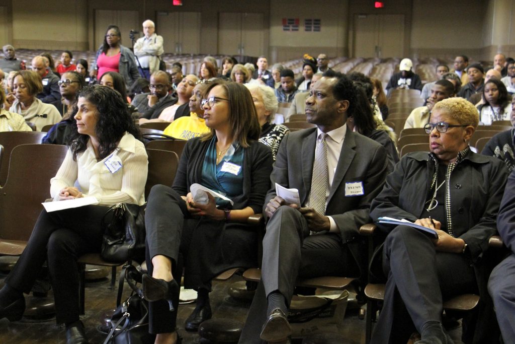 lead2018 04 25-e lee-maria mccolgan angela mciver wayne walker joyce wilkersondobbins technical-new school board listening session Philadelphia school board members (from left) Maria McColgan, Angela McIver, Wayne Walker, and Joyce Wilkerson, attend the first in a series of community meetings to introduce the public to the newly reconstituted board.