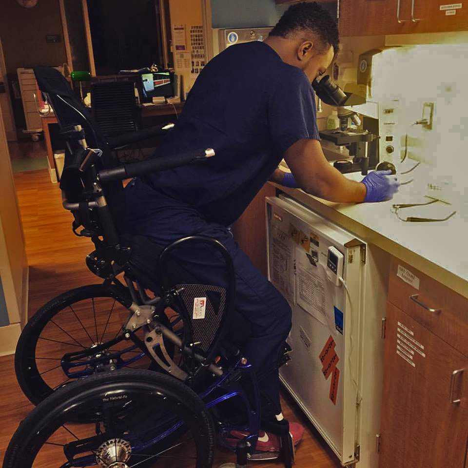 Feranmi Okanlami is a doctor at Michigan Medicine and became partially paralyzed after an accident in 2013, during his medical residency. (Courtesy Feranmi Okanlami)