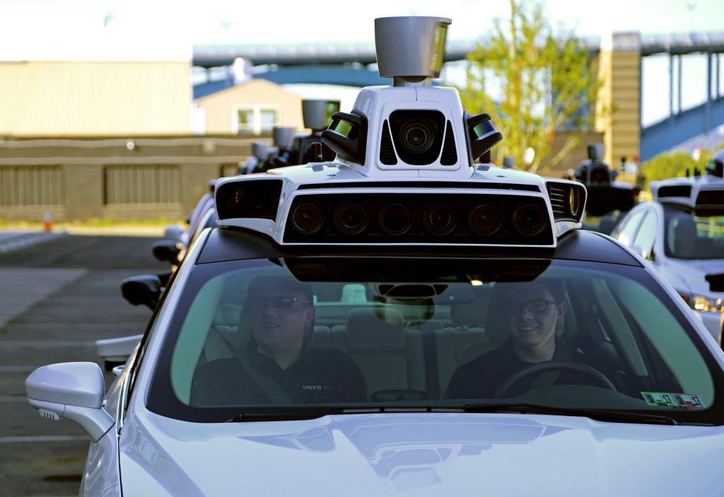uber_mharris A self driving car in Pittsburgh. (Megan Harris/ 90.5 WESA)