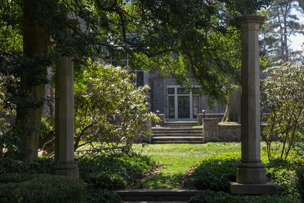 2018 04 18-ecohen-stoneleigh-7 Stoneleigh Gardens is the newest preserve from Natural Lands. Formally the estate of the Haas Family, the gardens and grounds will open to the public ion Mother's Day. Many of the structures are over 100 years old. (Emily Cohen for WHYY)