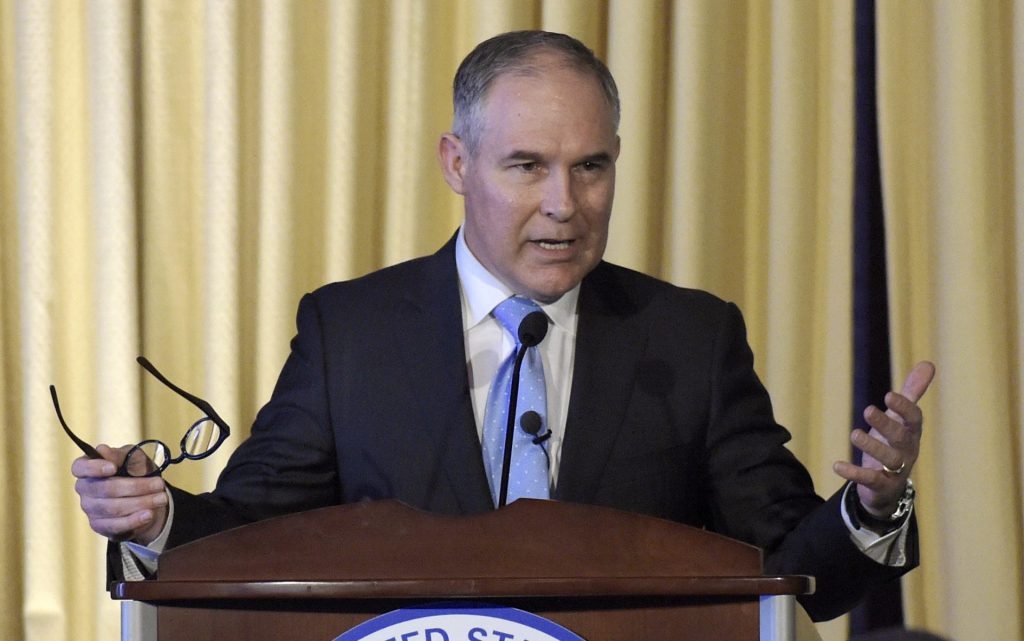 Environmental Protection Agency Administrator Scott Pruitt said last week that the agency “will take the next step under the Safe Drinking Water Act process to evaluate the need of a maximum contaminant level for PFOA and PFOS. (Susan Walsh/AP Photo)