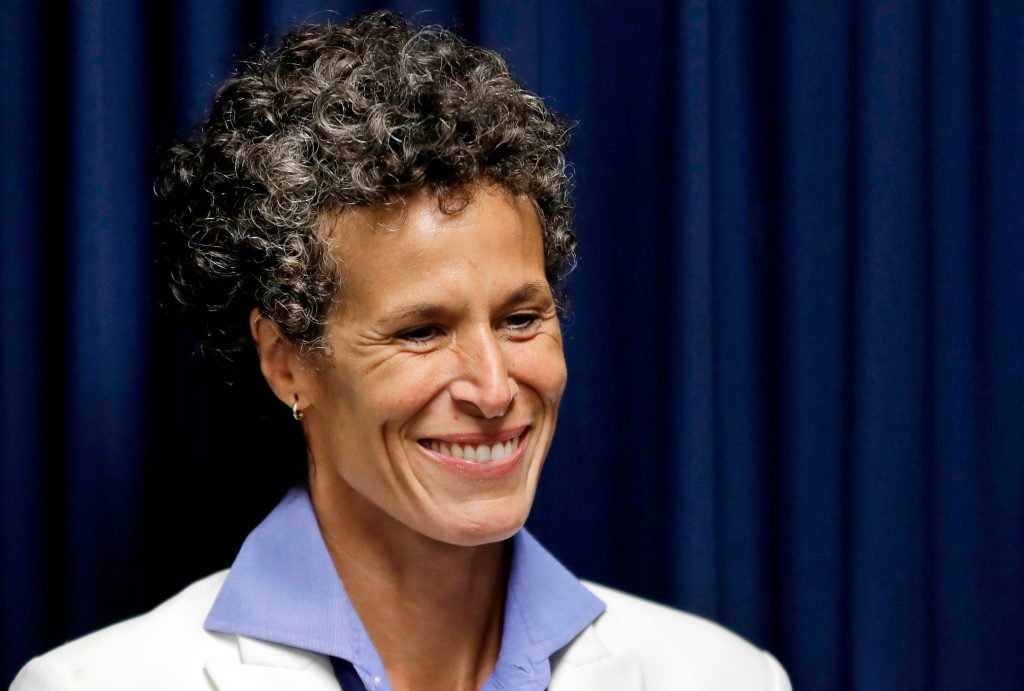 Bill Cosby Bill Cosby accuser Andrea Constand smiles as she listens during a news conference after Cosby was found guilty in his sexual assault retrial in Norristown, Pa. (AP Photo/Matt Slocum)
