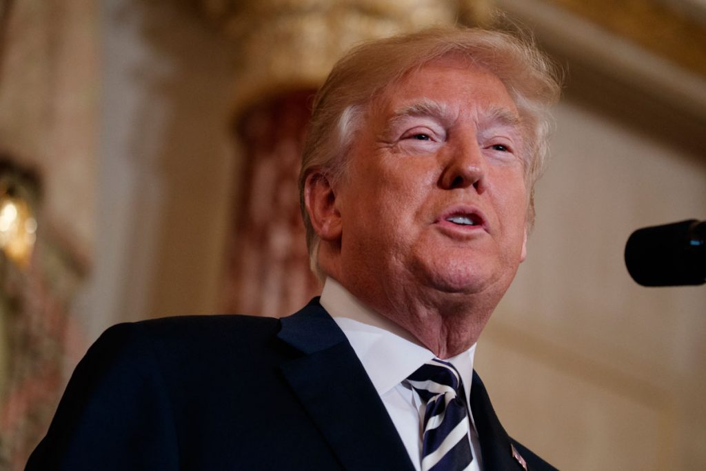 APdonaldtrump180502x1200 President Donald Trump at the State Department, Wednesday, May 2, 2018, in Washington. (Evan Vucci/AP Photo)
