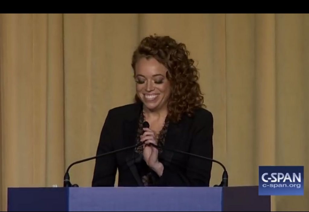 CSPANscreenshotMichelleWolfx1200 Comedian Michelle Wolf at the 2018 White House Corespondents Dinner (CSPAN)