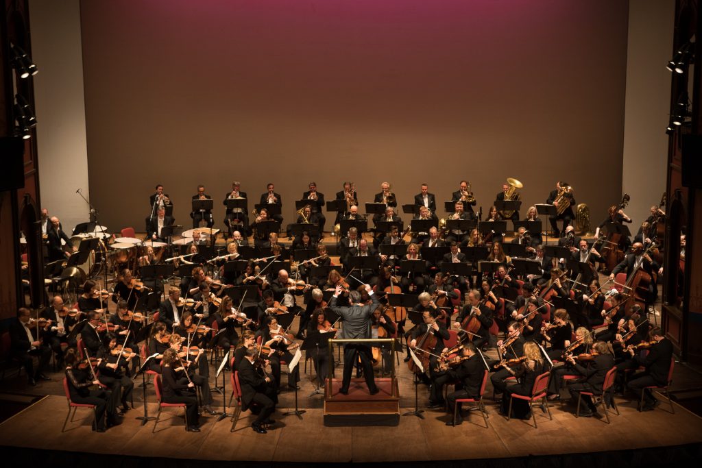 DSO-Photo by Joe del Tufo, Moonloop Photography The Delaware Symphony Orchestra performs at the Grand Opera House in Wilmington. (Joe del Tufo/Moonloop Photography)