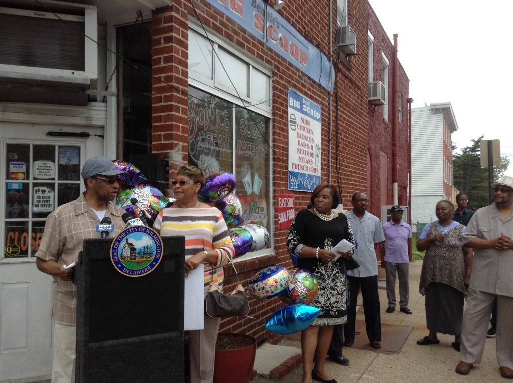 IMG_0524 Business owners Bennie and Esther Broomer were honored with a street-naming ceremony. (Zoe Read/WHYY)