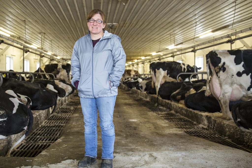 IMG_0731 Alisha Risser owns and runs a dairy farm in Lebanon county. Having been in the business for 17 years, Risser said consistently low milk prices in recent years have been really hard for farmers.