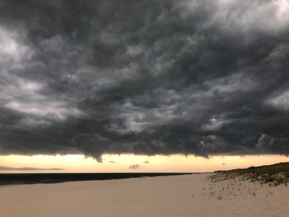 IMG_1072 A file photo of clouds associated with a severe thunderstorm passing over the Atlantic Ocean as seen from Seaside Park. (Ben Currie)