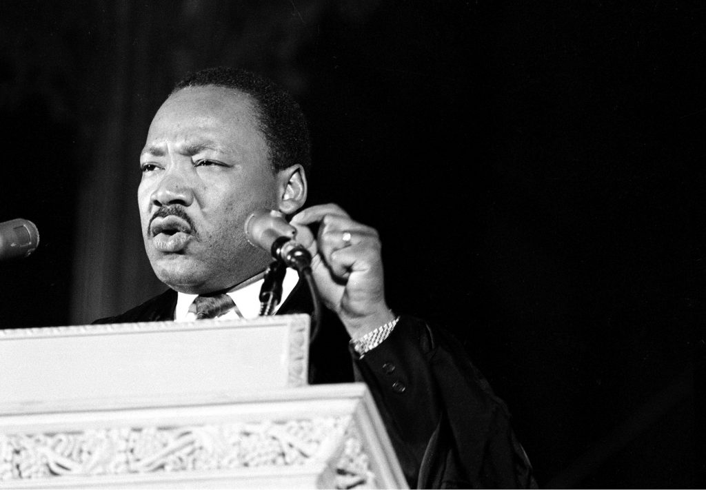 MARTIN LUTHER KING JR. Dr. Martin Luther King Jr., discusses his planned poor people's demonstration from the pulpit of the Washington National Cathedral in Washington, D.C., March 31, 1968. (AP Photo)