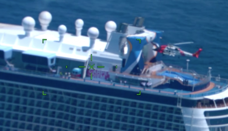 A screencap from a Coast Guard video of the rescue. 