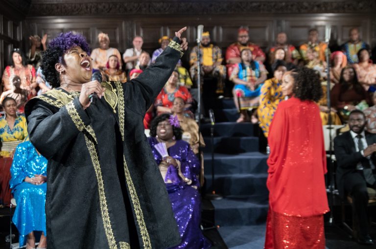Paula Holloway belts out a song during a dress rehearsal of 