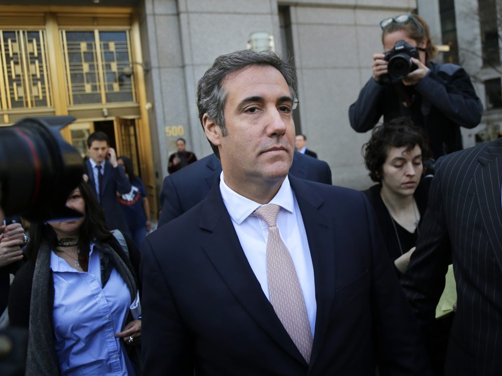 Michael Cohen leaves federal court in New York on April 26. Michael Cohen leaves federal court in New York on April 26. (Seth Wenig/AP)