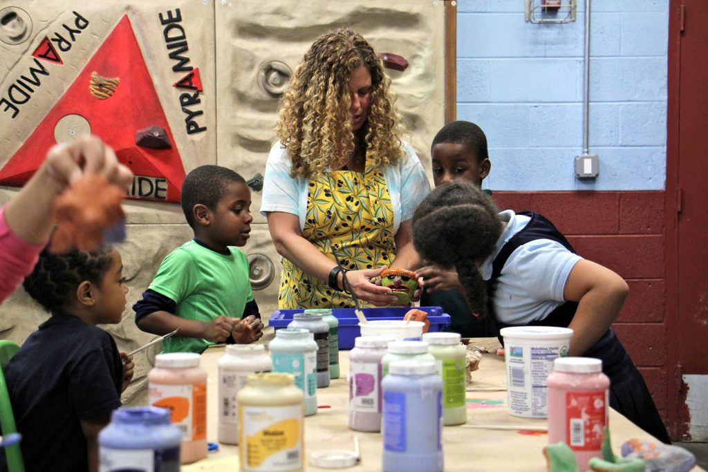 ceramics 4 Emily Coleman leads a ceramics class at Olney Rec Center. (Emma Lee/WHYY)