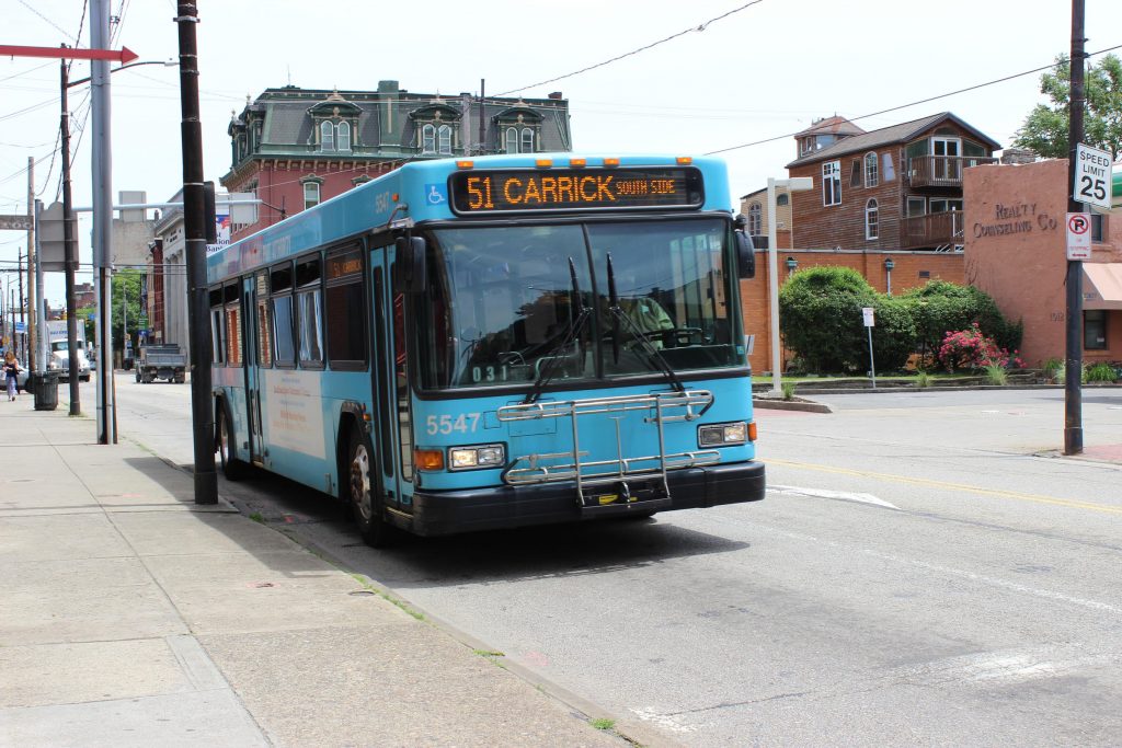 port-authority-bus Environmental advocates are pushing for a faster transition from diesel to electric buses in Pennsylvania. (WESA)