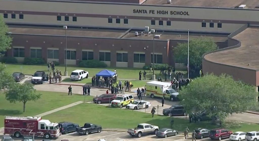 santa-fe-school-sign-front-1200×653 Aerial of Santa Fe High School in Texas.